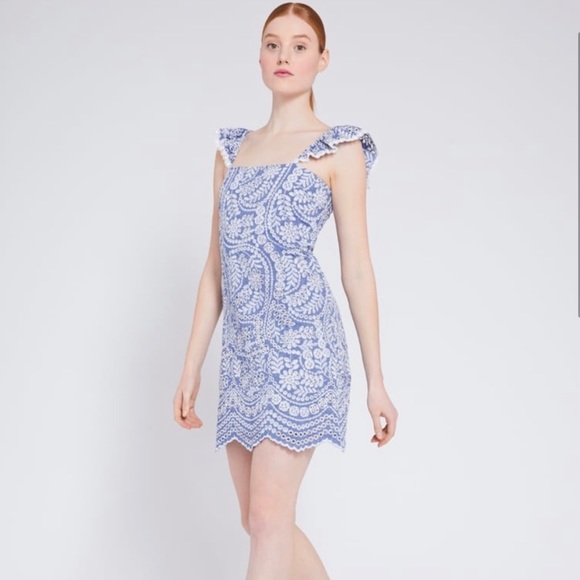 Alice + Olivia Dresses & Skirts - Alice + Olivia Honor Ruffle Eyelet
Cotton Dress